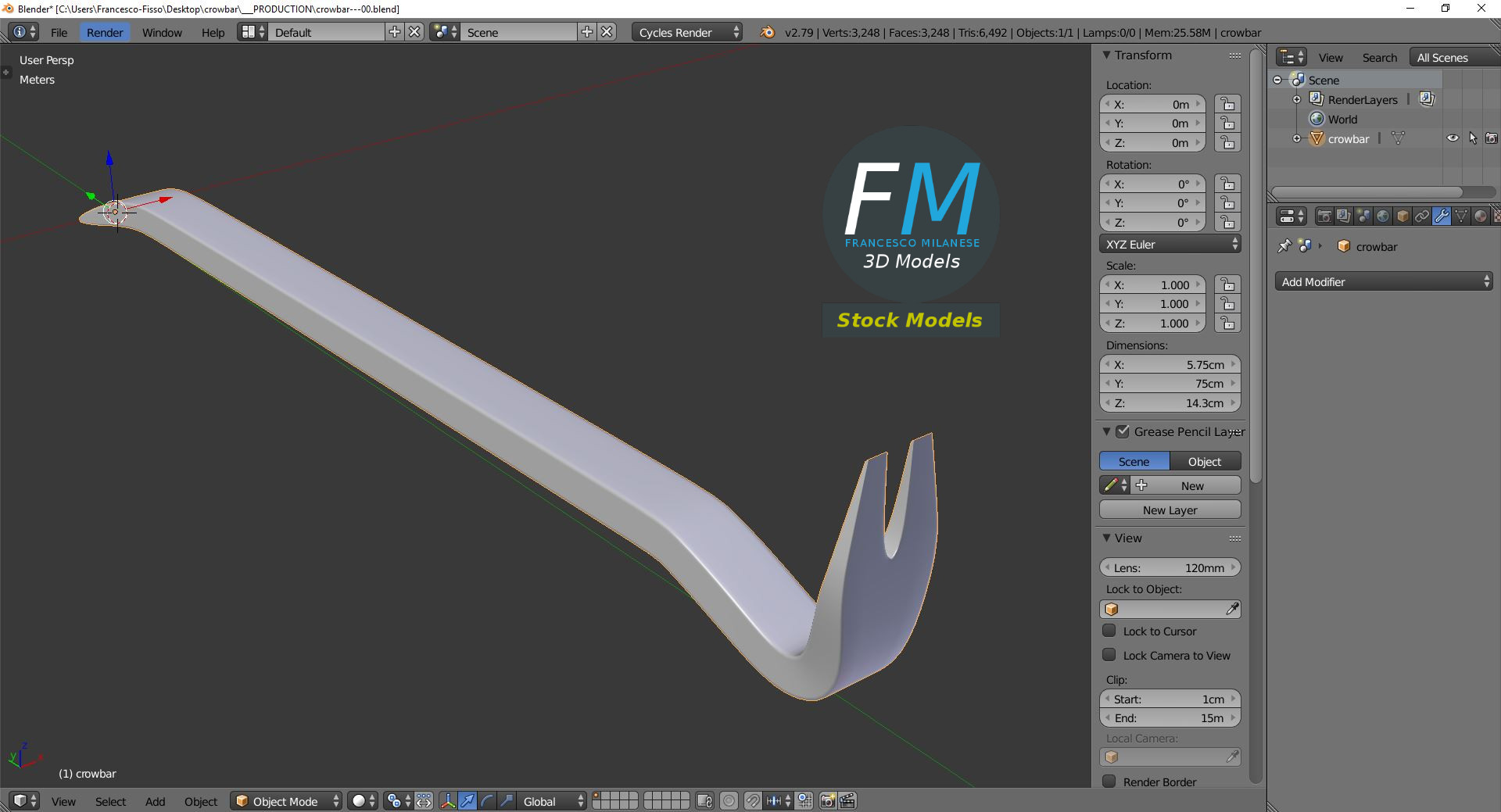 3D-Modell - Brecheisen - 09
