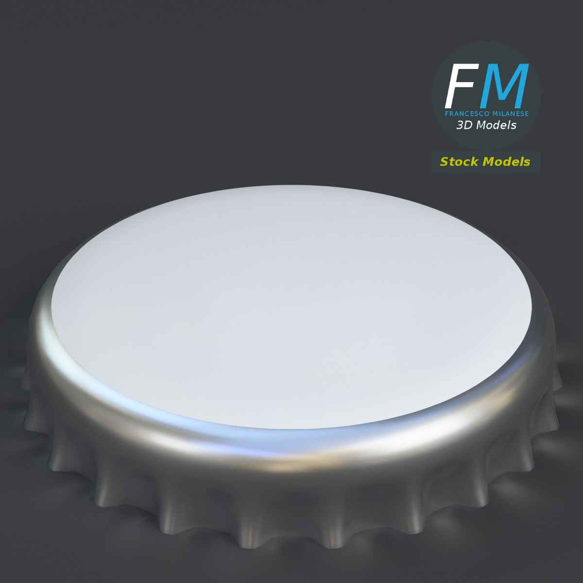 3D-Modell - Kronkorken mit Etikett - 01