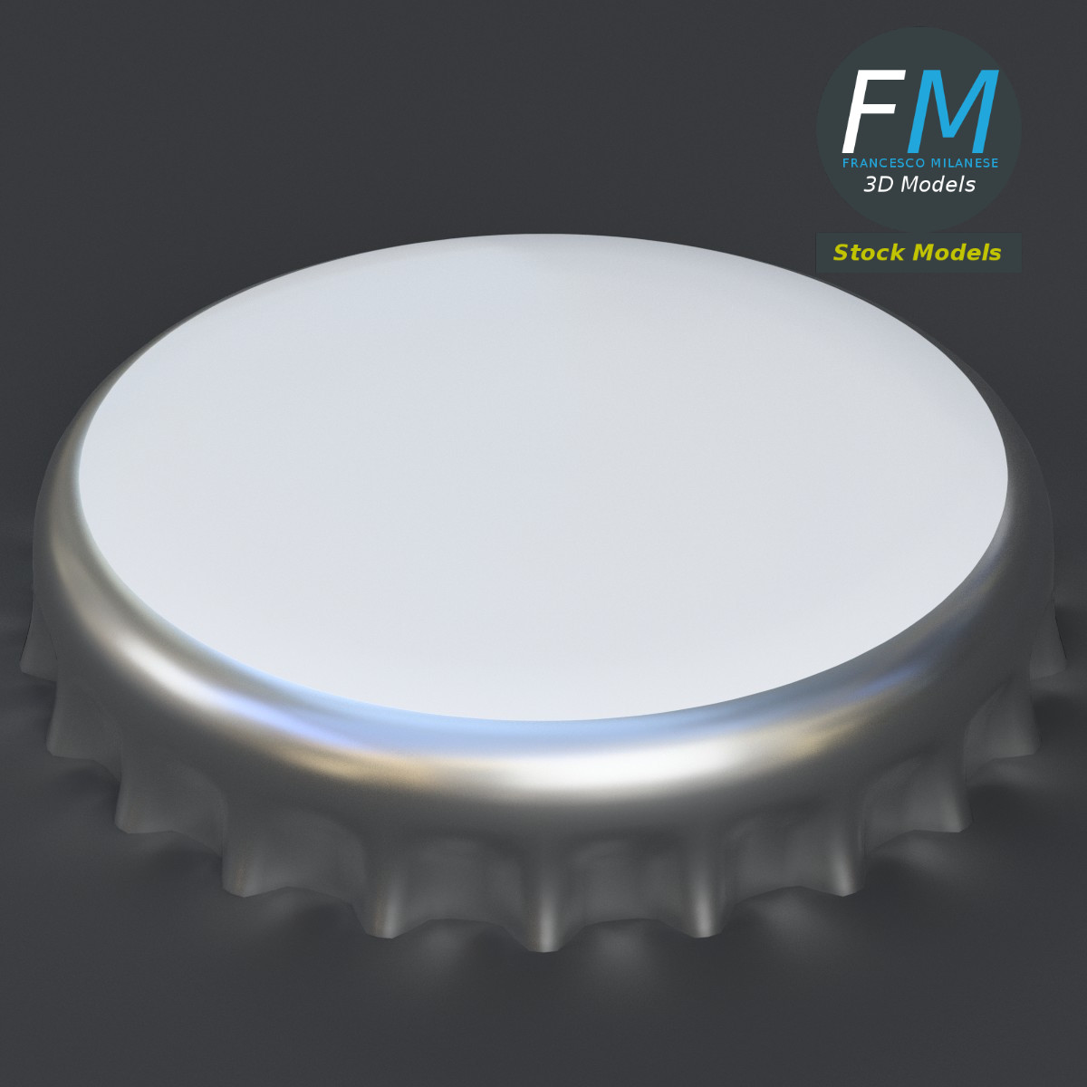 3D-Modell - Kronkorken mit Etikett - 02