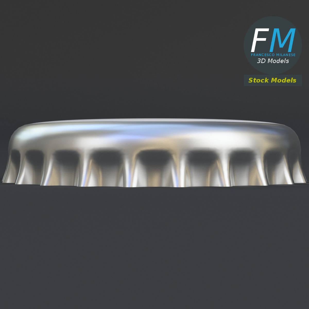 3D-Modell - Kronkorken mit Etikett - 03
