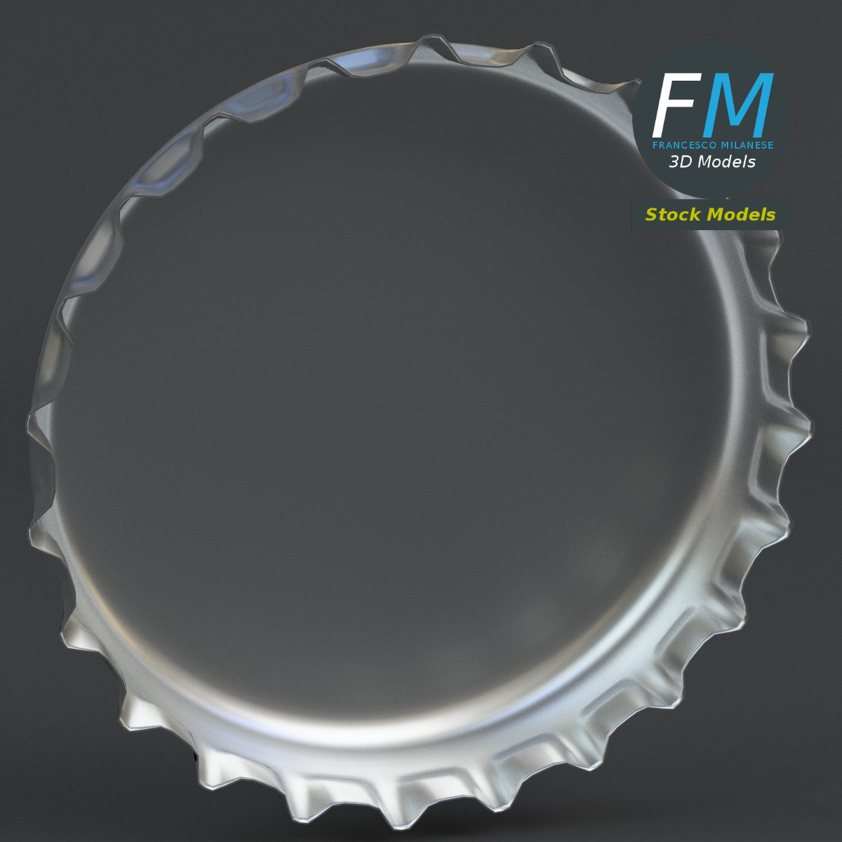 3D-Modell - Kronkorken mit Etikett - 04