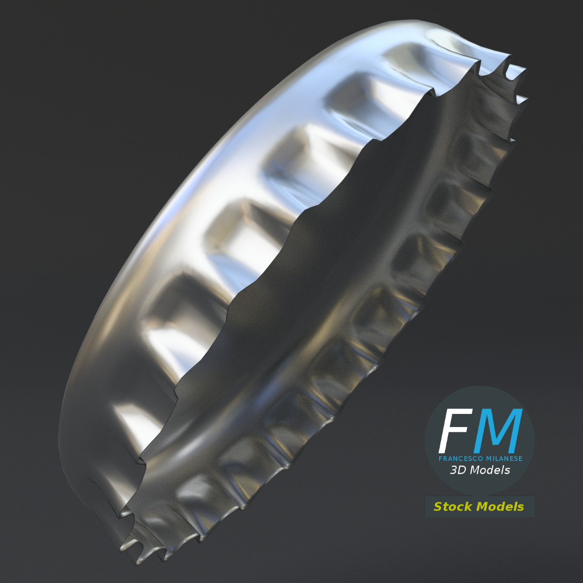 3D-Modell - Kronkorken mit Etikett - 05