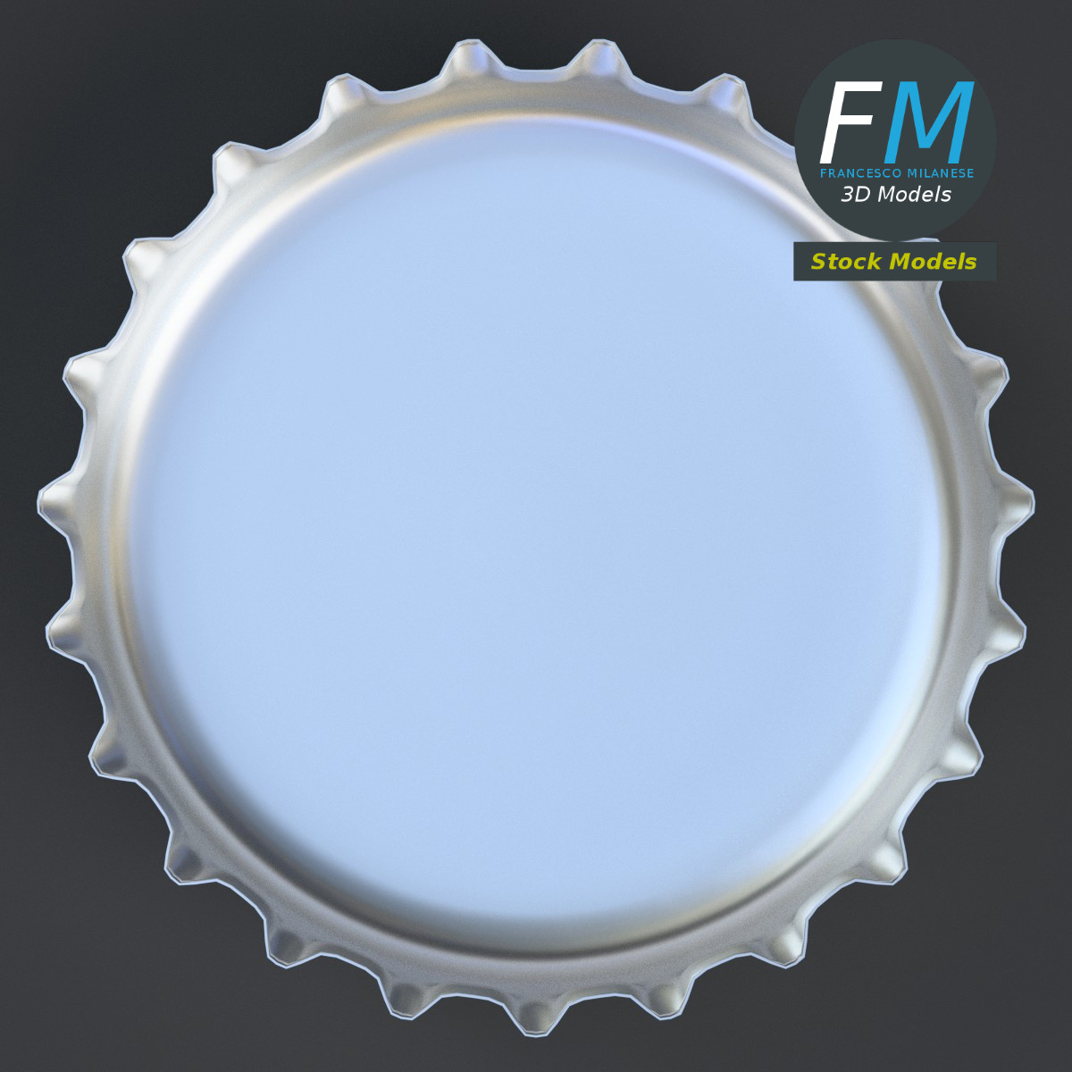 3D-Modell - Kronkorken mit Etikett - 06