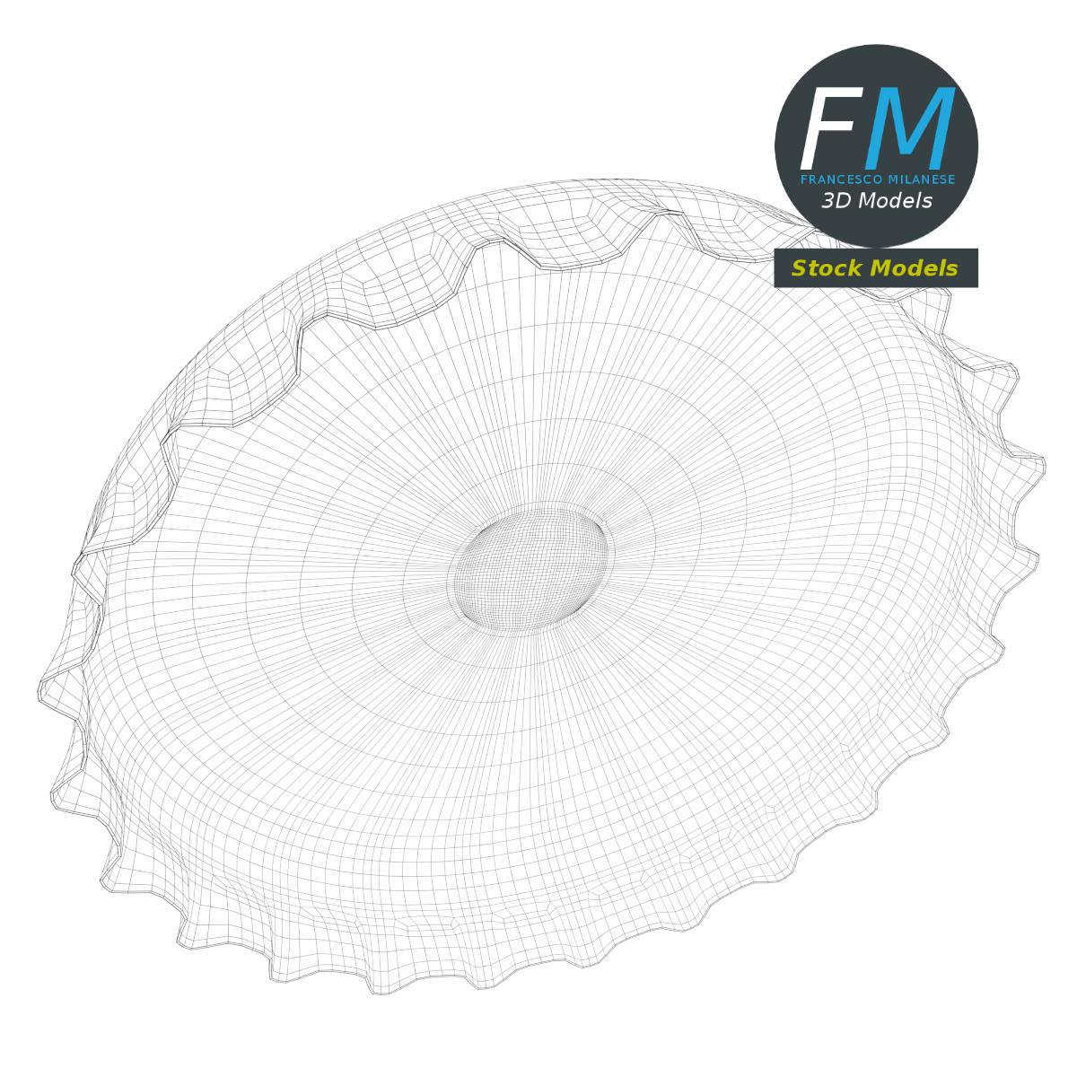 3D-Modell - Kronkorken mit Etikett - 07