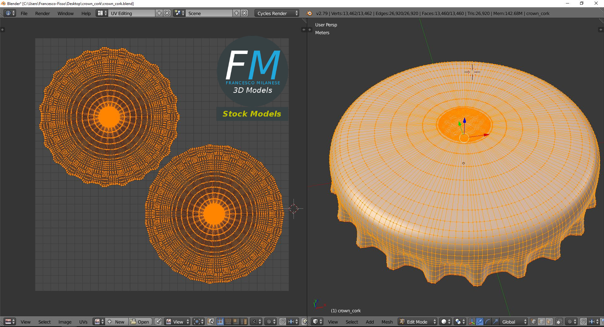 3D-Modell - Kronkorken mit Etikett - 10