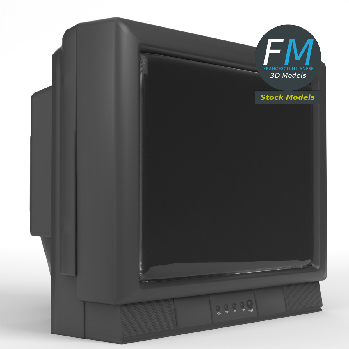 3D-Modell - CRT-Fernseher - 01