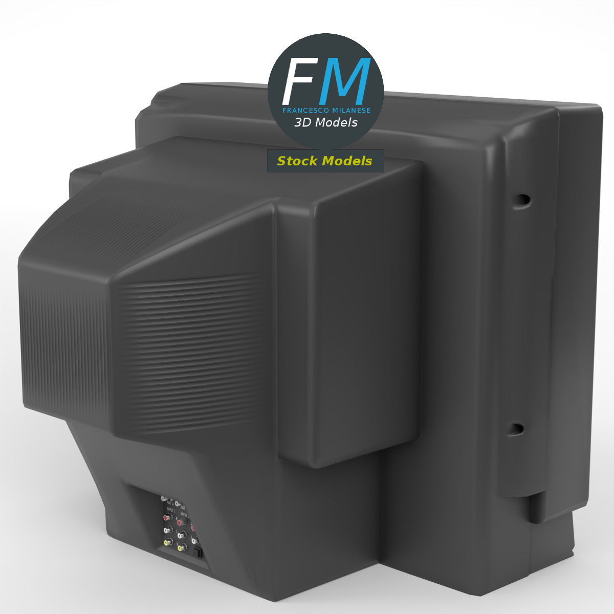3D-Modell - CRT-Fernseher - 02