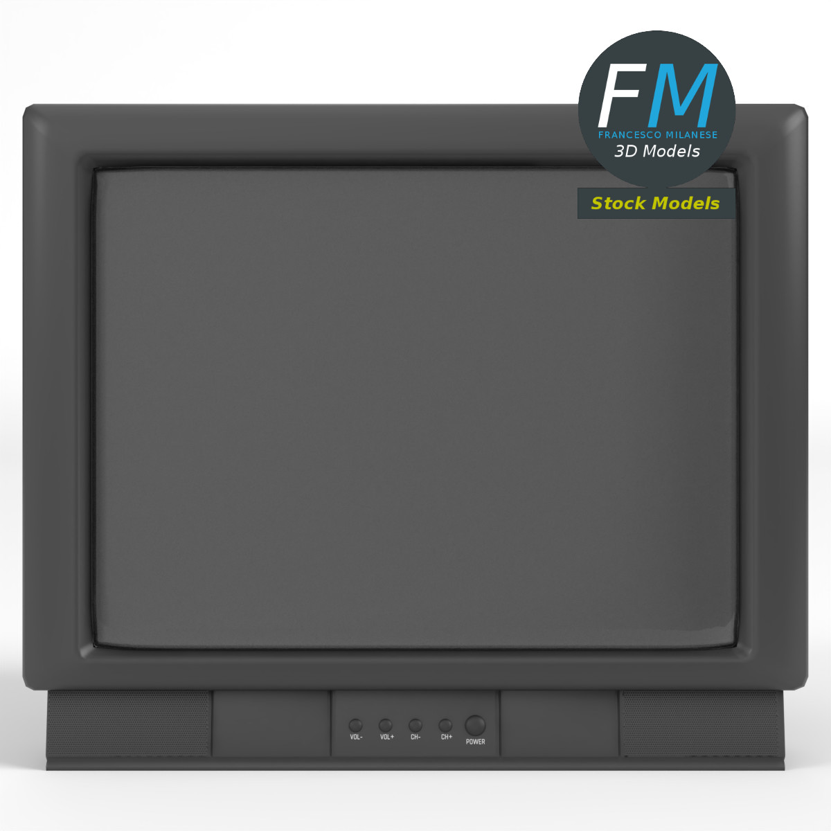 3D-Modell - CRT-Fernseher - 03