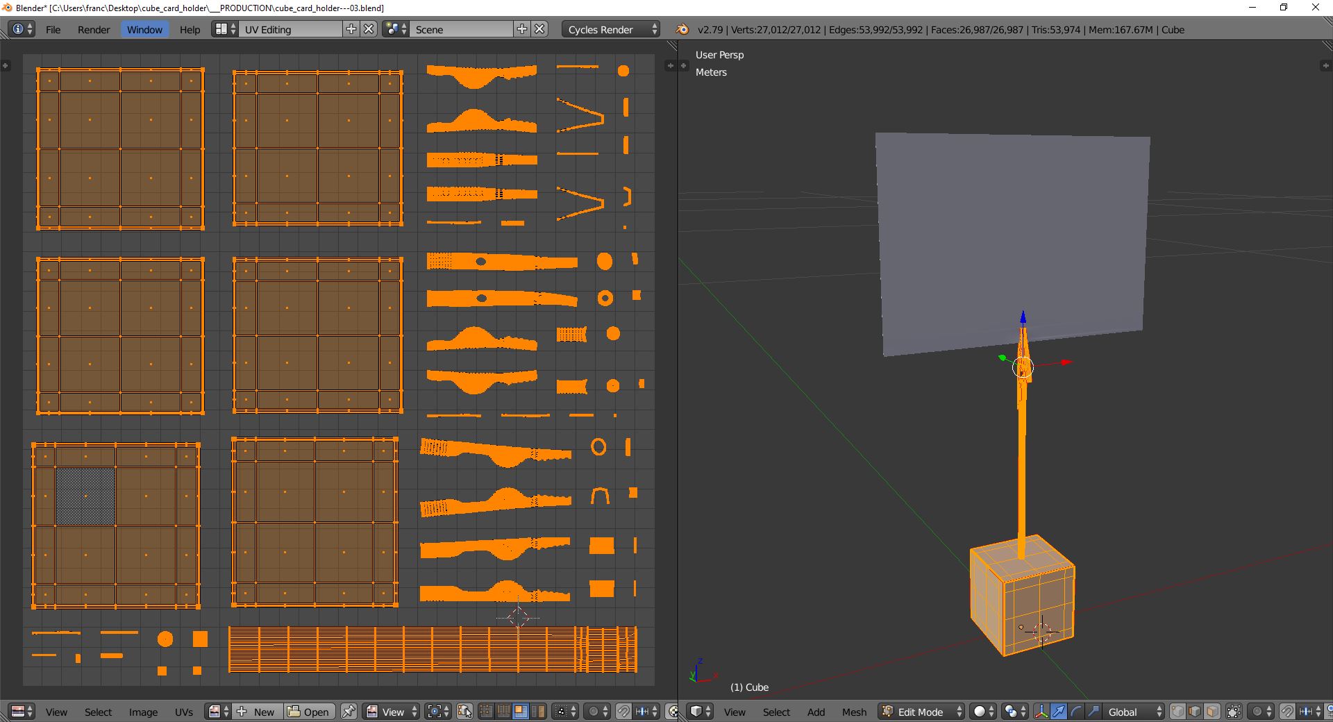 3D-Modell - Würfelförmiger Kartenhalter - 10