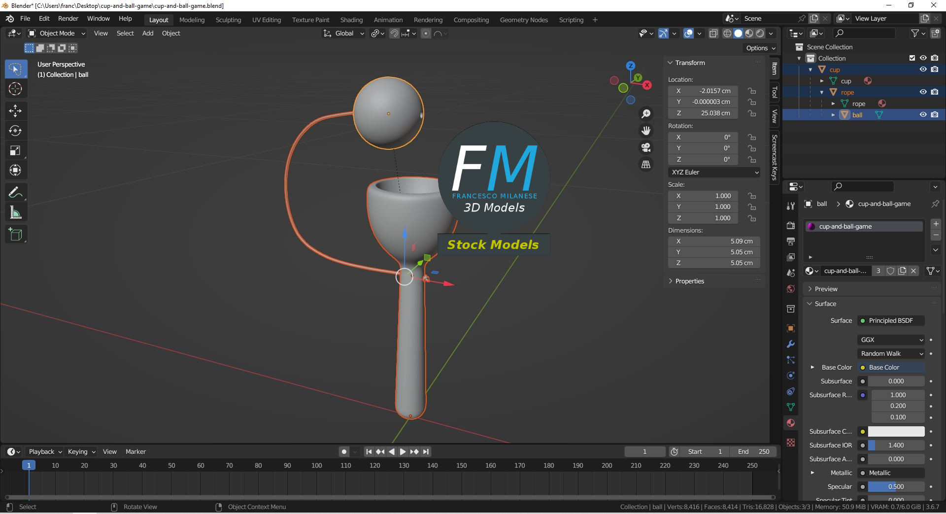 3D-Modell - Becher-und-Kugel-Spiel - 09