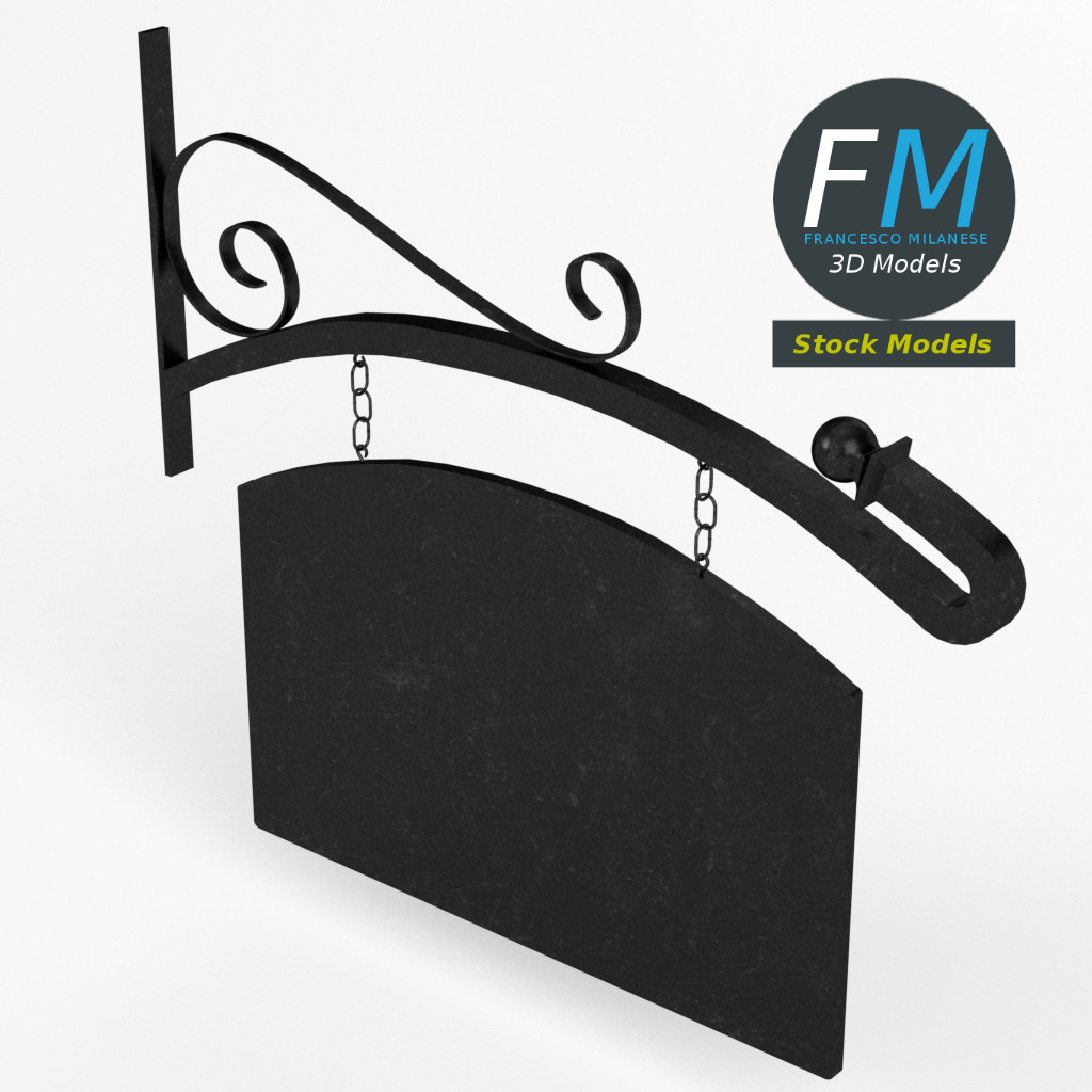 3D-Modell - Gebogenes Hängeschild - 02