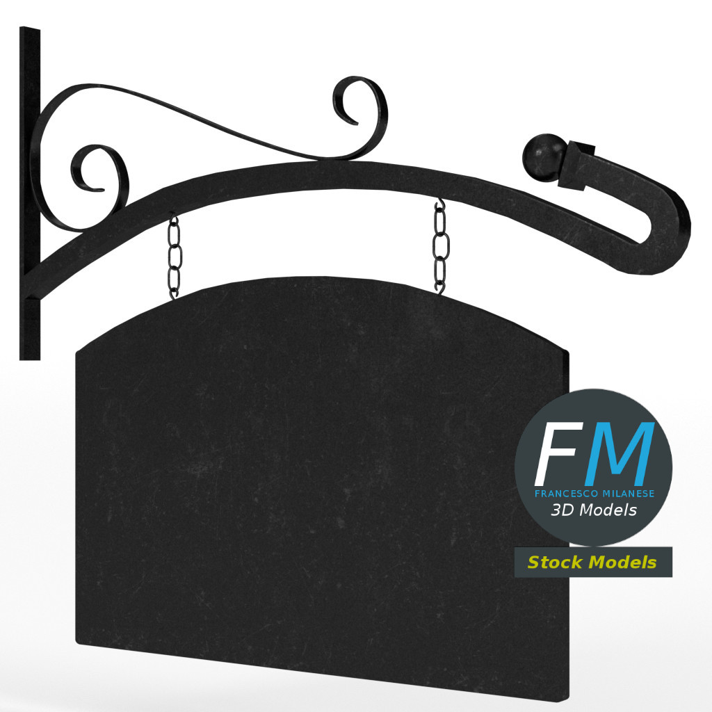 3D-Modell - Gebogenes Hängeschild - 03