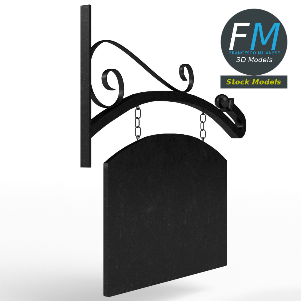 3D-Modell - Gebogenes Hängeschild - 04