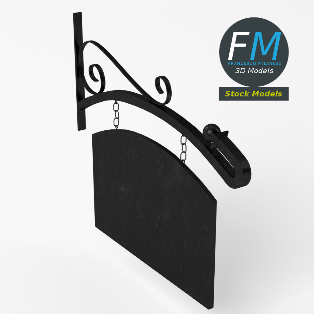 3D-Modell - Gebogenes Hängeschild - 05