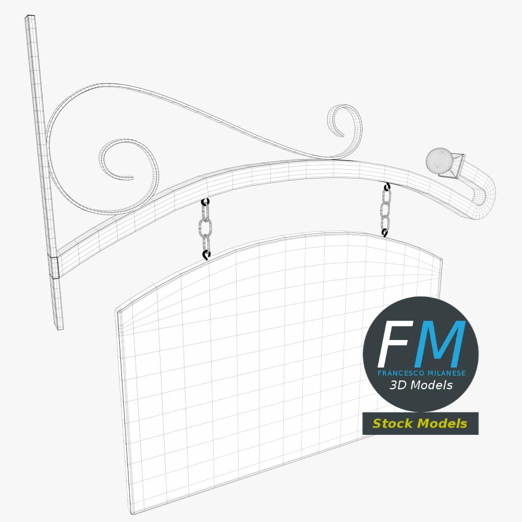 3D-Modell - Gebogenes Hängeschild - 07