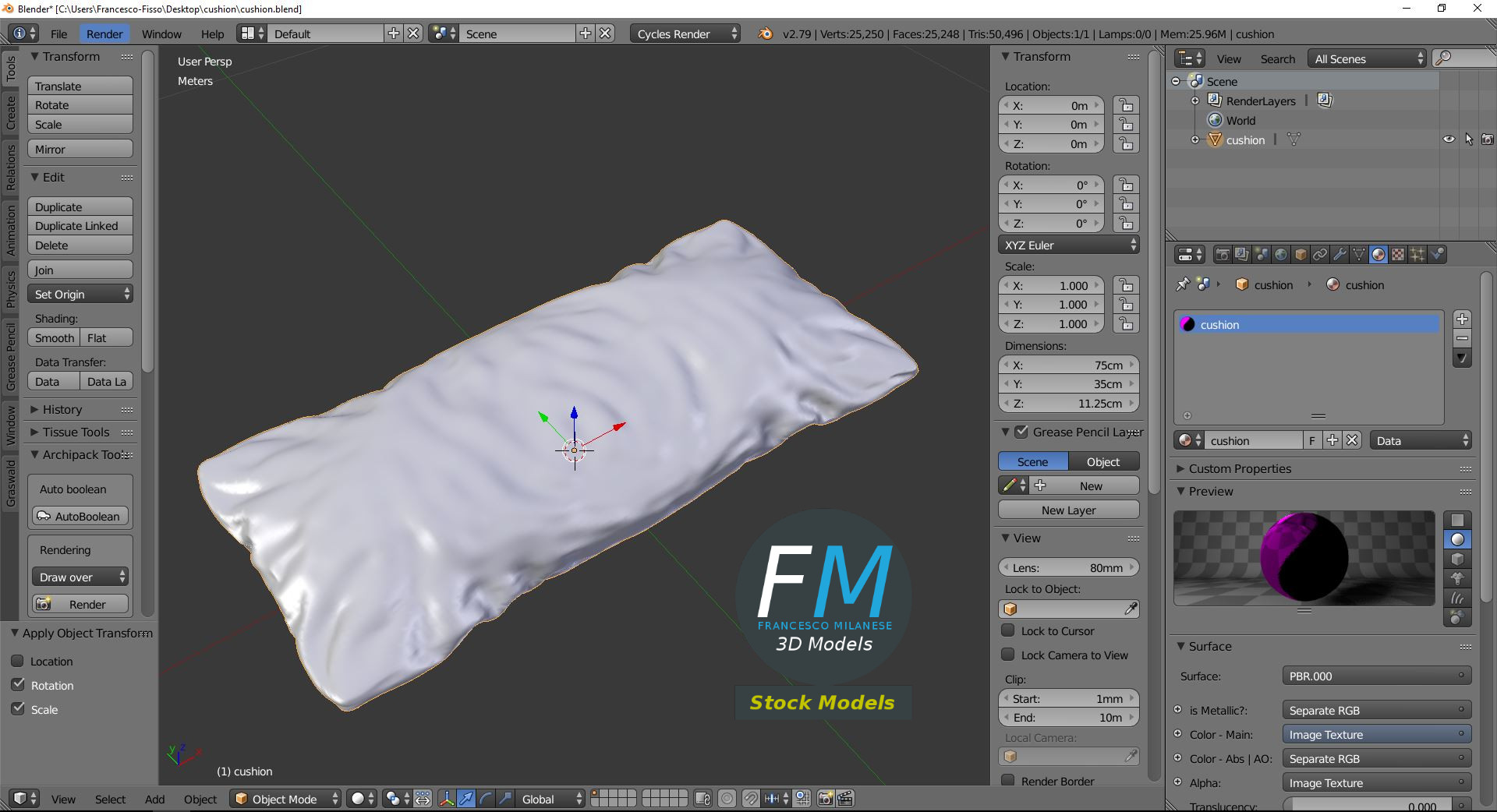 3D-Modell - Kissen - 09