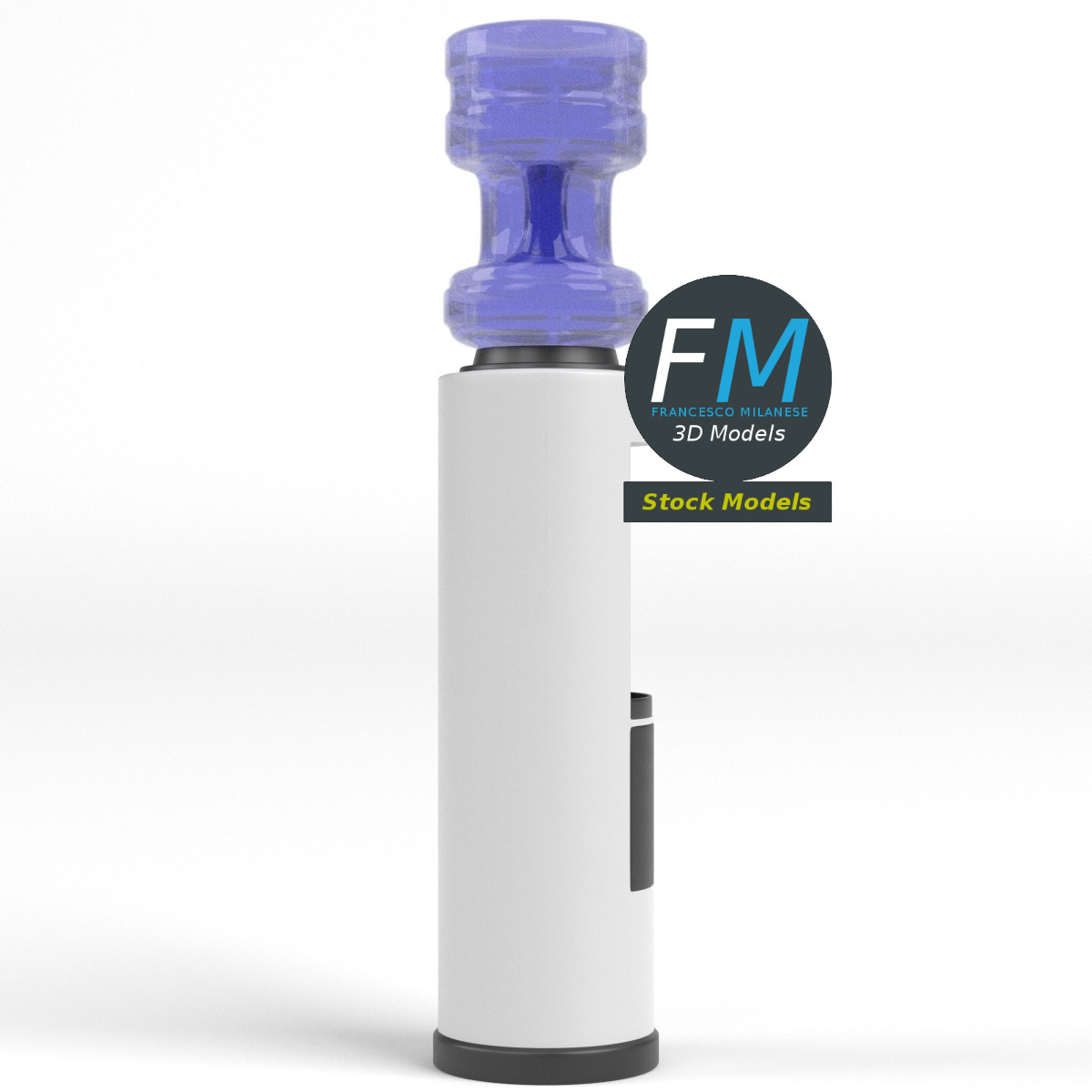 3D-Modell - Zylindrischer Wasserspender mit Wasserflasche - 04