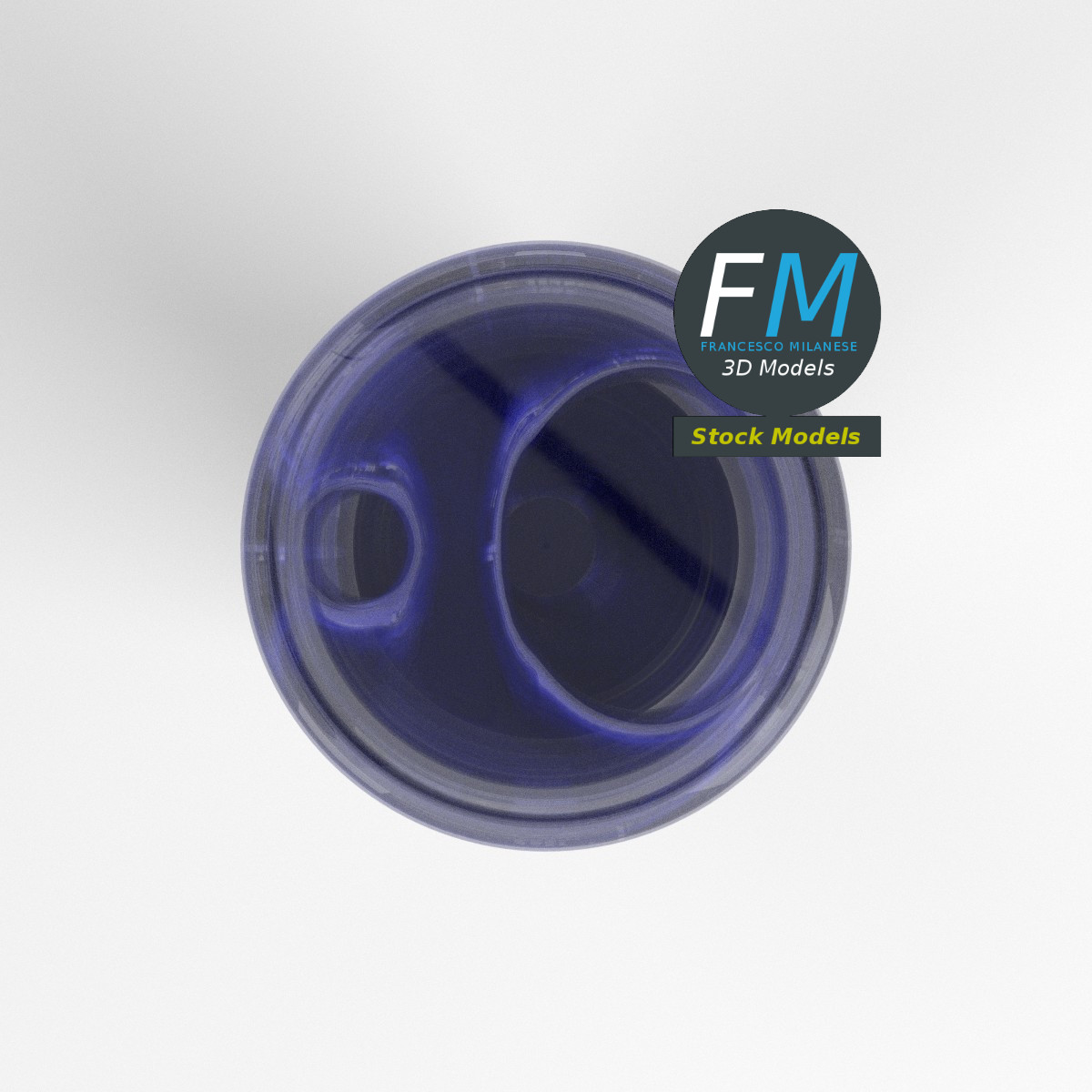 3D-Modell - Zylindrischer Wasserspender mit Wasserflasche - 06