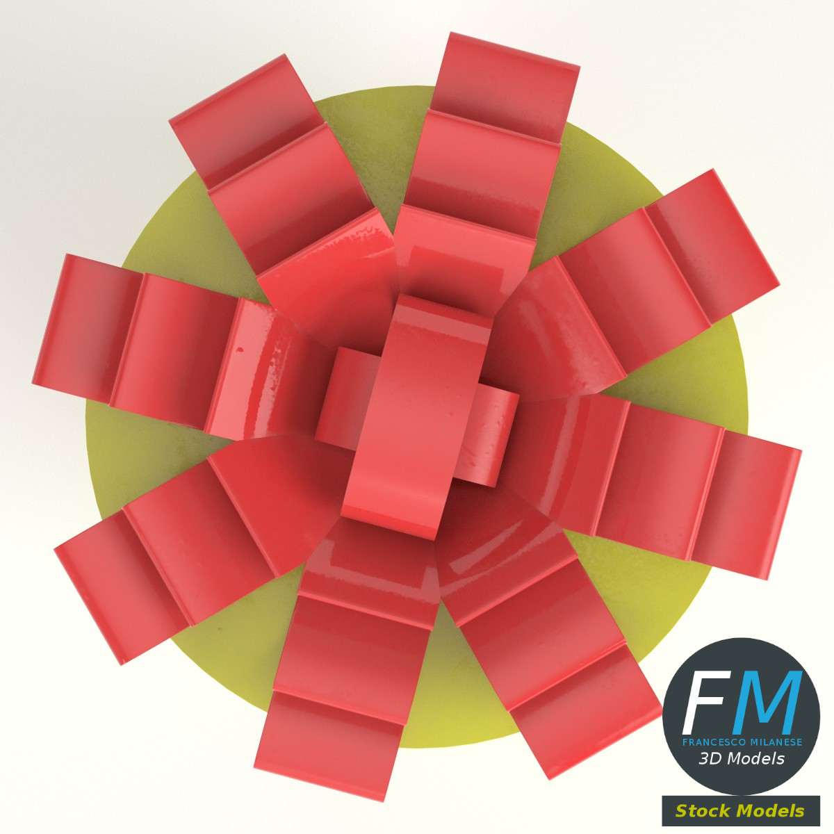 3D-Modell - Zylindrische Geschenkbox mit Schleife - 06