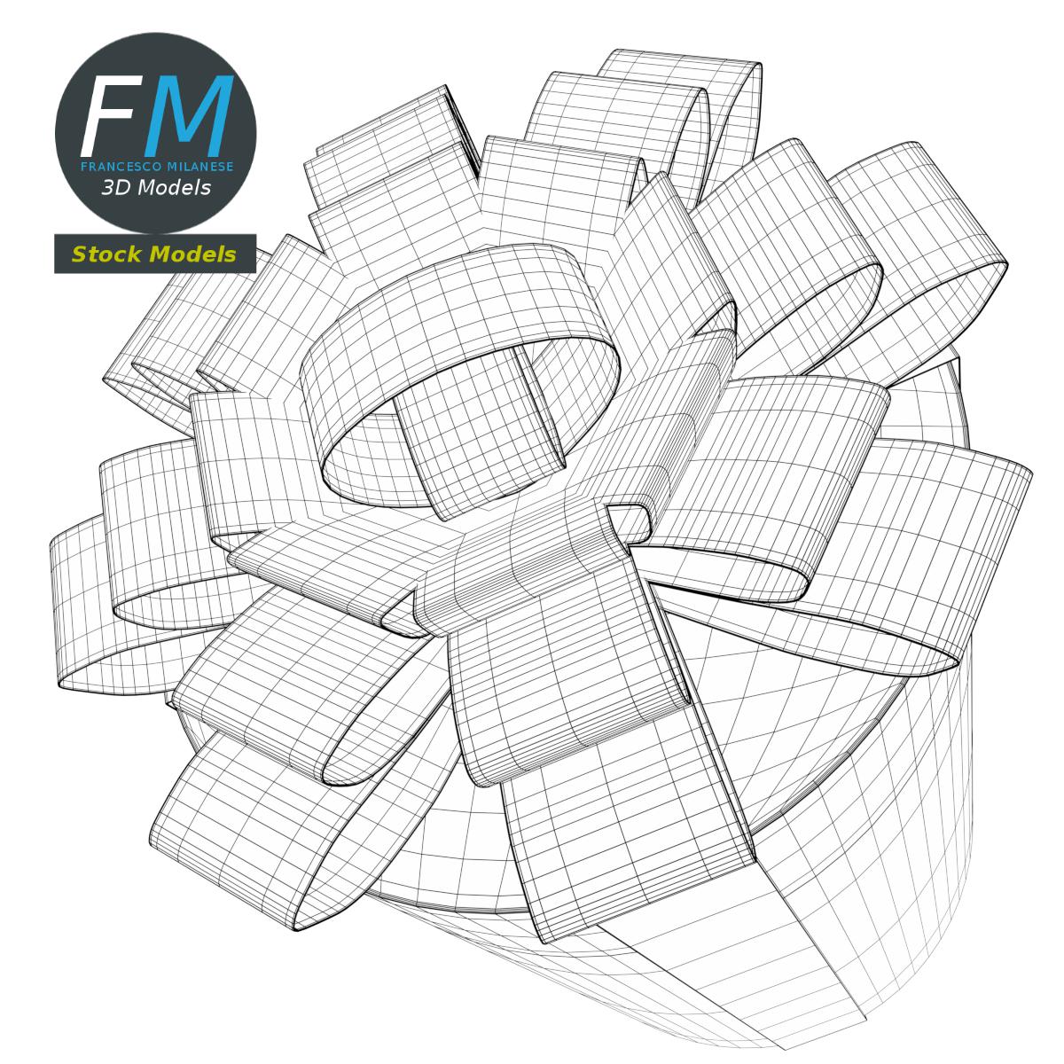 3D-Modell - Zylindrische Geschenkbox mit Schleife - 08