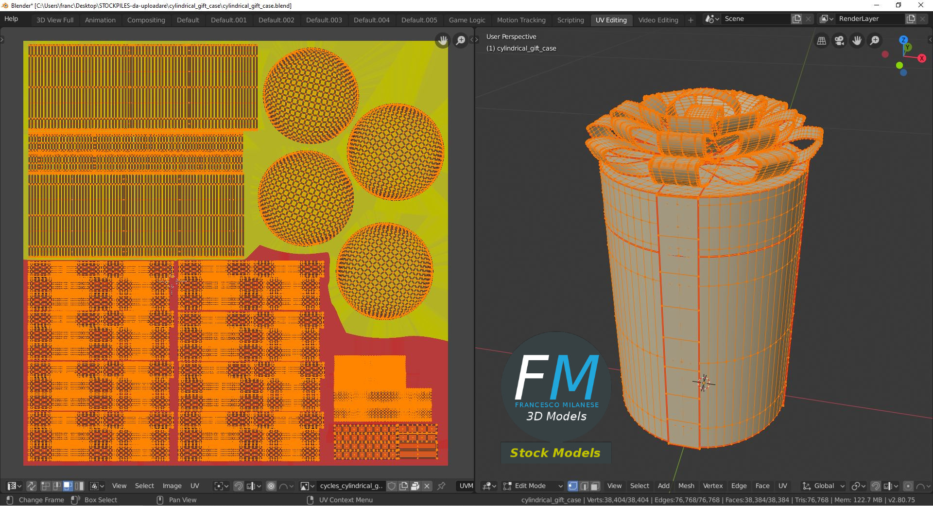 3D-Modell - Zylindrische Geschenkbox mit Schleife - 10