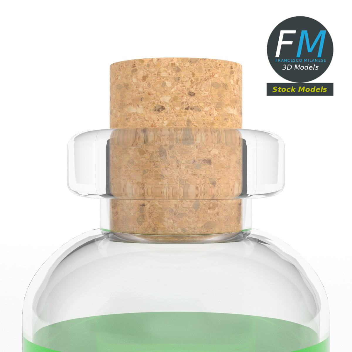 3D-Modell - Zylindrische Trankflasche - 04