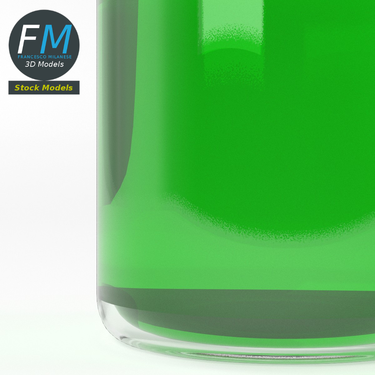 3D-Modell - Zylindrische Trankflasche - 05