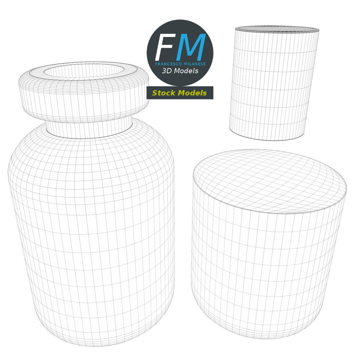 3D-Modell - Zylindrische Trankflasche - 08