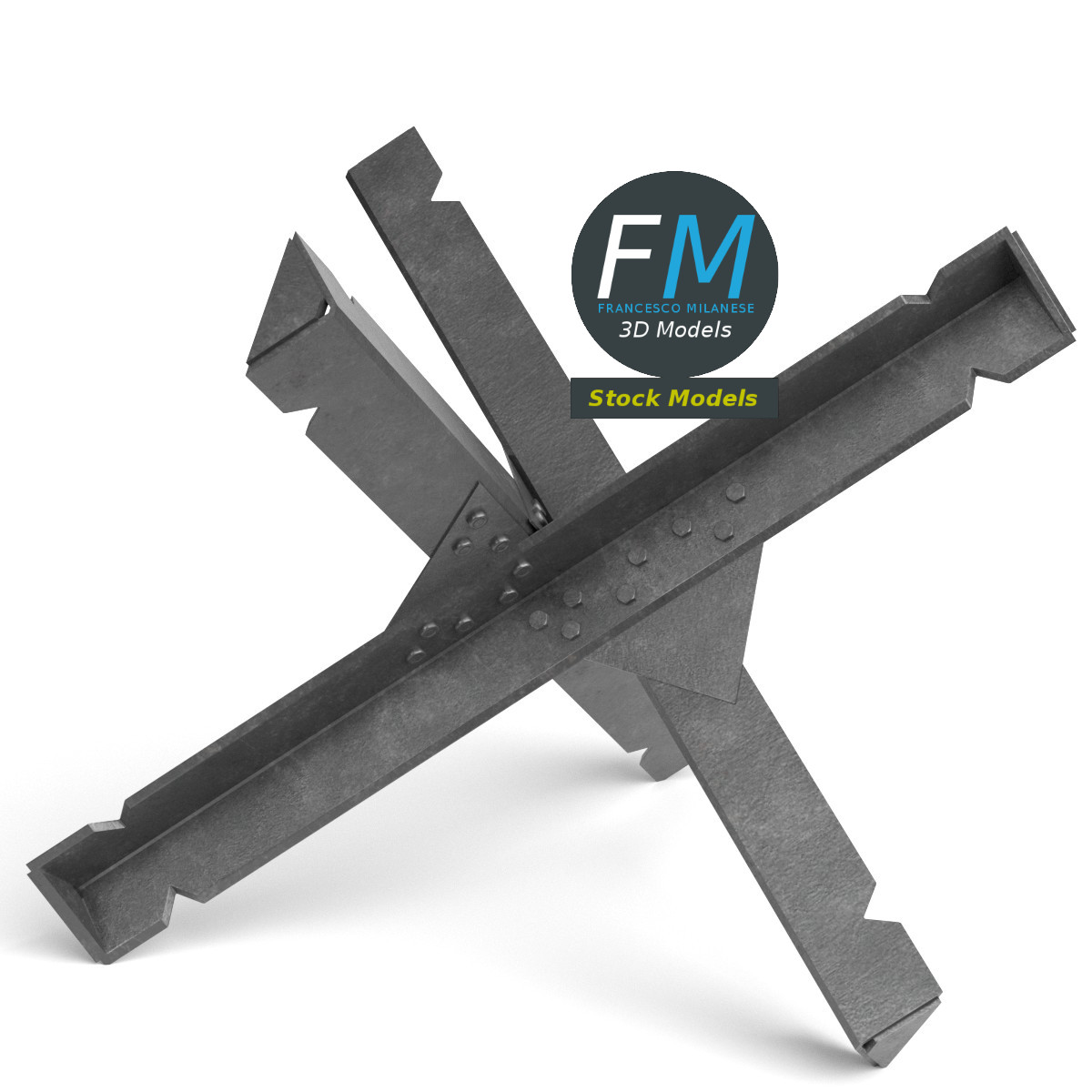 3D-Modell - Tschechischer Igel als Panzersperre - 01