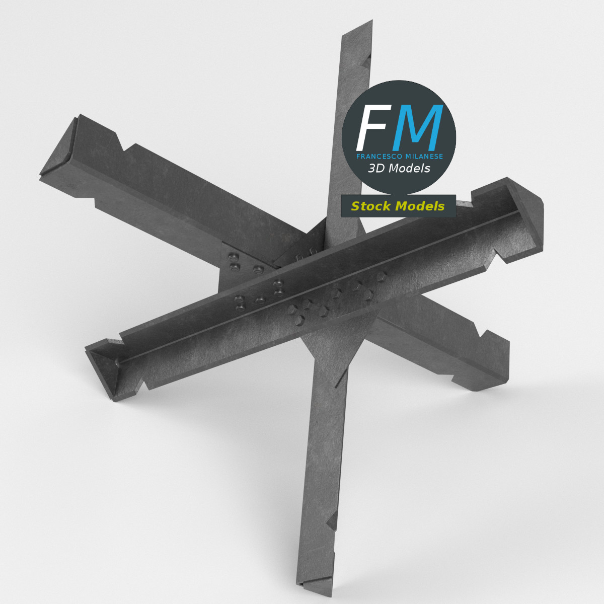 3D-Modell - Tschechischer Igel als Panzersperre - 02