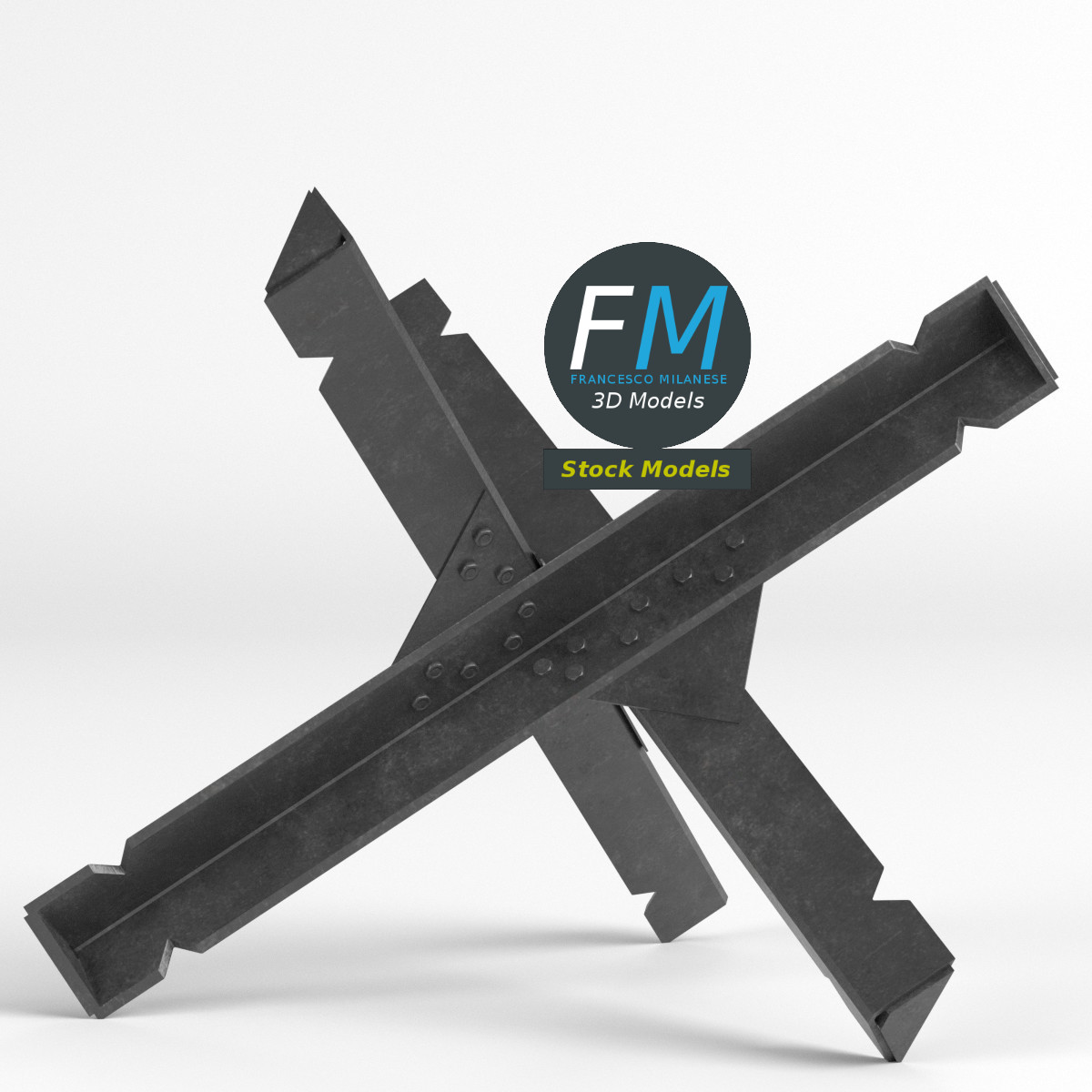 3D-Modell - Tschechischer Igel als Panzersperre - 03