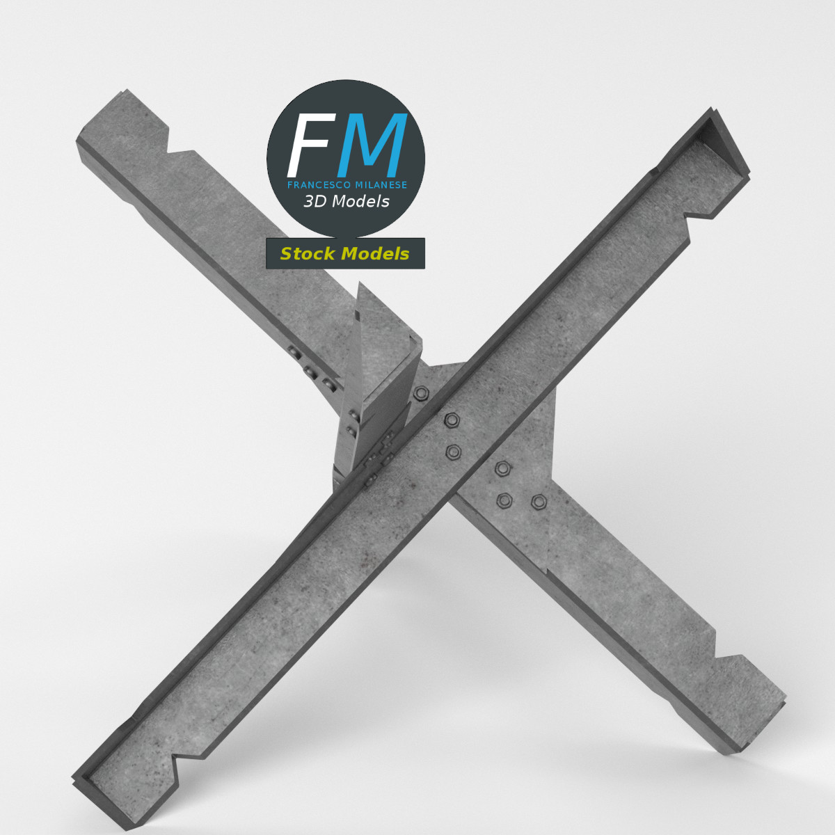 3D-Modell - Tschechischer Igel als Panzersperre - 05