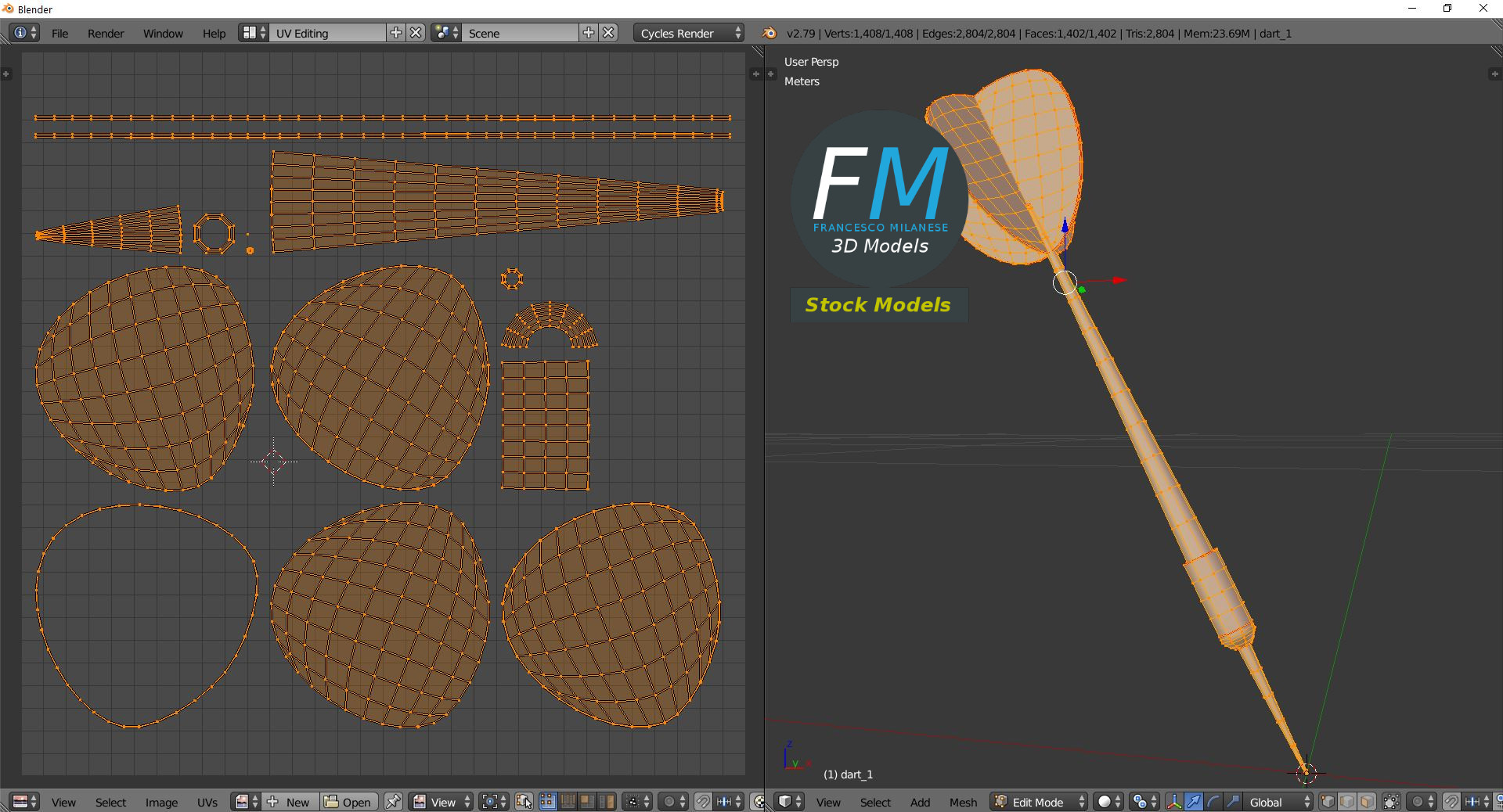 3D-Modell - Dartpfeil - 10