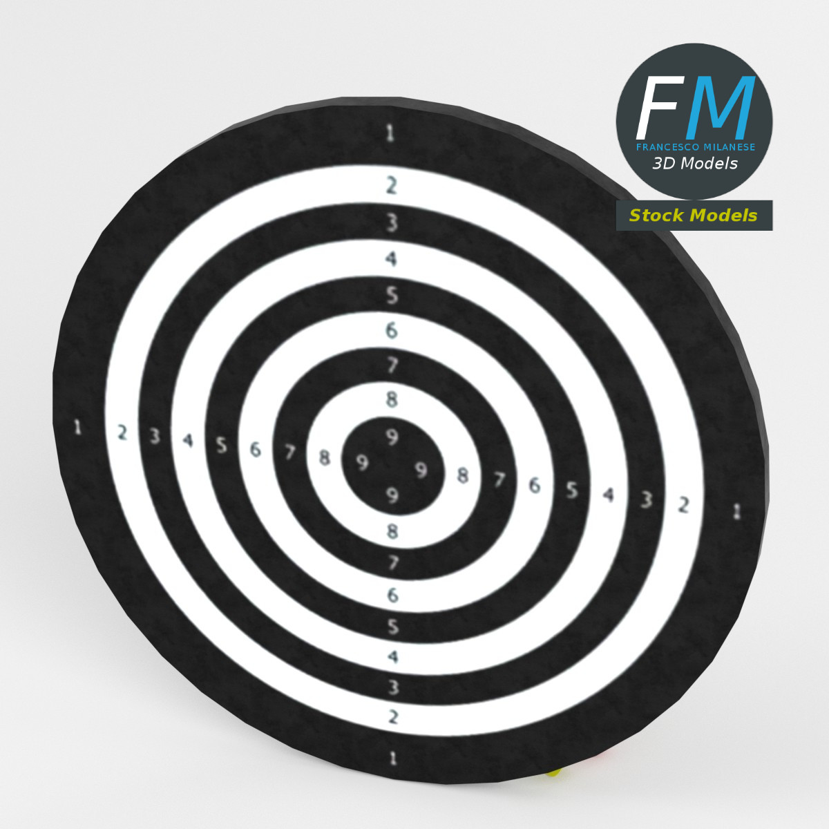 3D-Modell - Dartscheibe mit Dartpfeilen - 02
