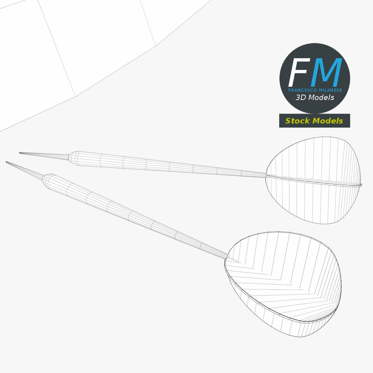 3D-Modell - Dartscheibe mit Dartpfeilen - 08