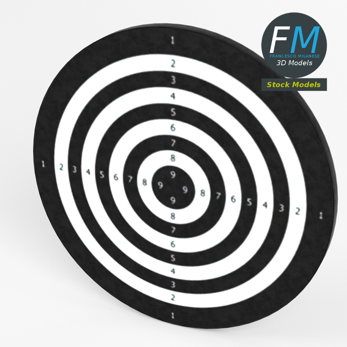 3D-Modell - Dartscheibe mit Dartpfeilen - 02