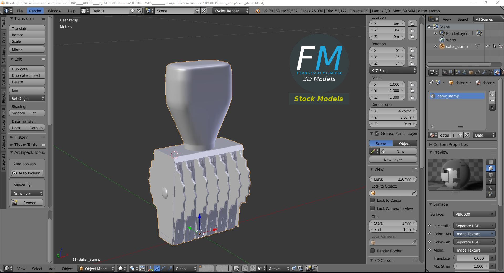 3D-Modell - Datumsstempel - 09