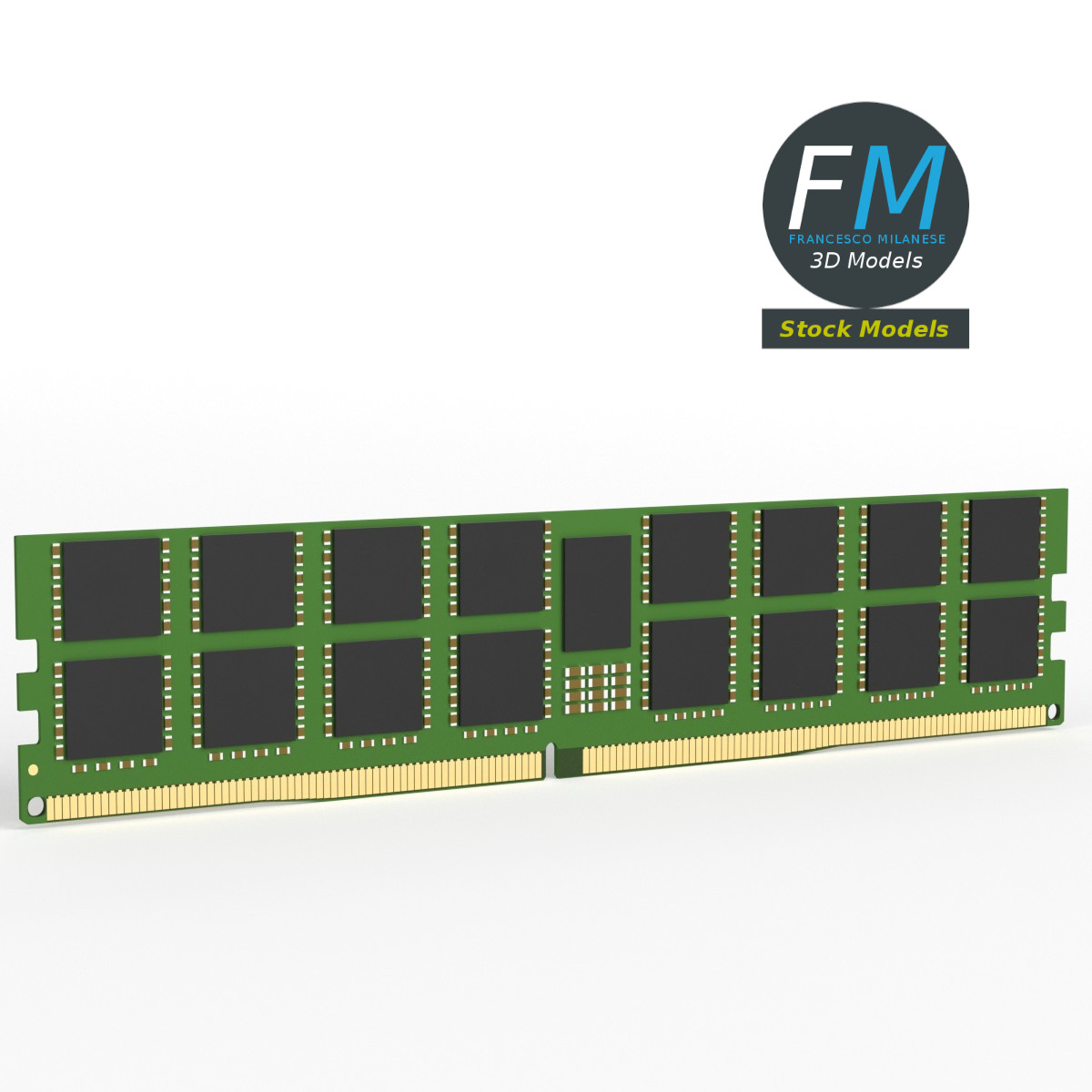 3D-Modell - DDR5-RAM-Speichermodul - 01