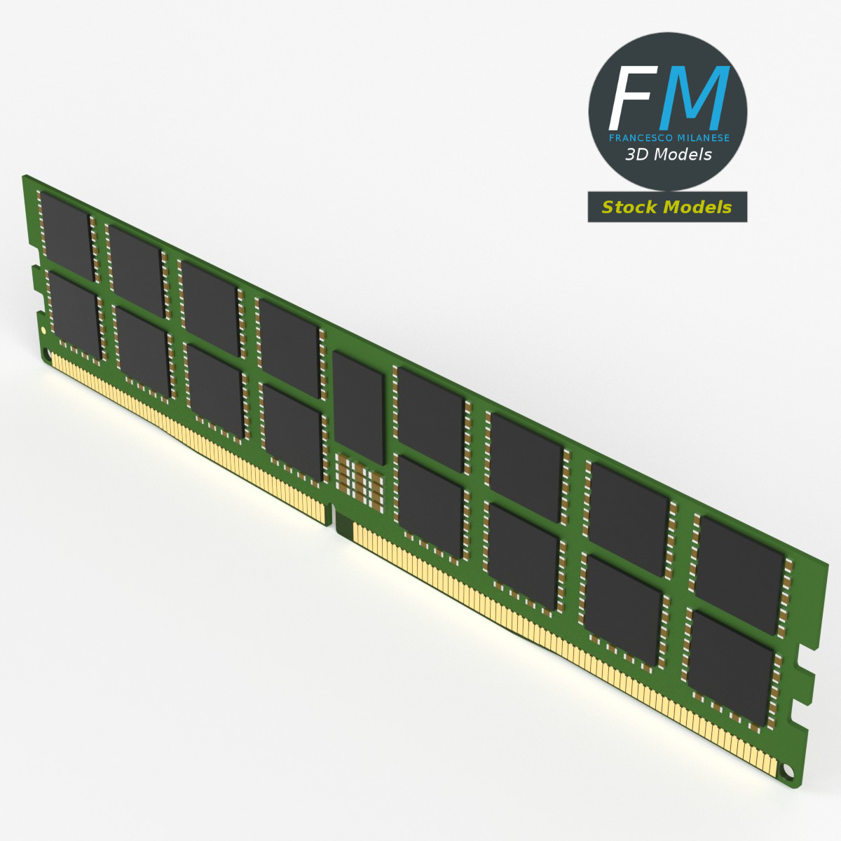 3D-Modell - DDR5-RAM-Speichermodul - 02
