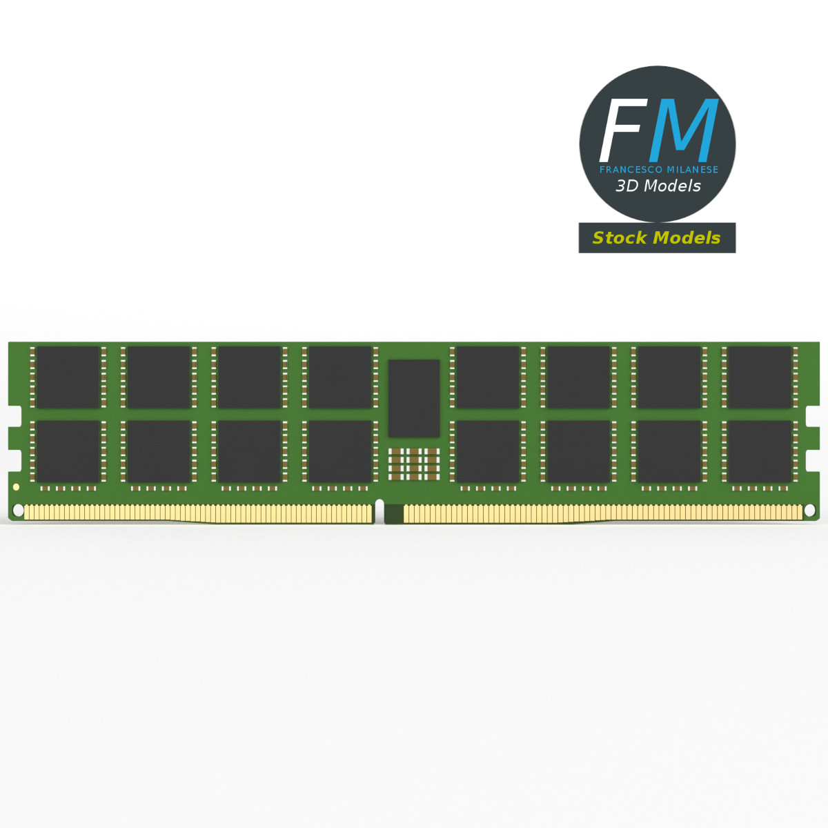3D-Modell - DDR5-RAM-Speichermodul - 03