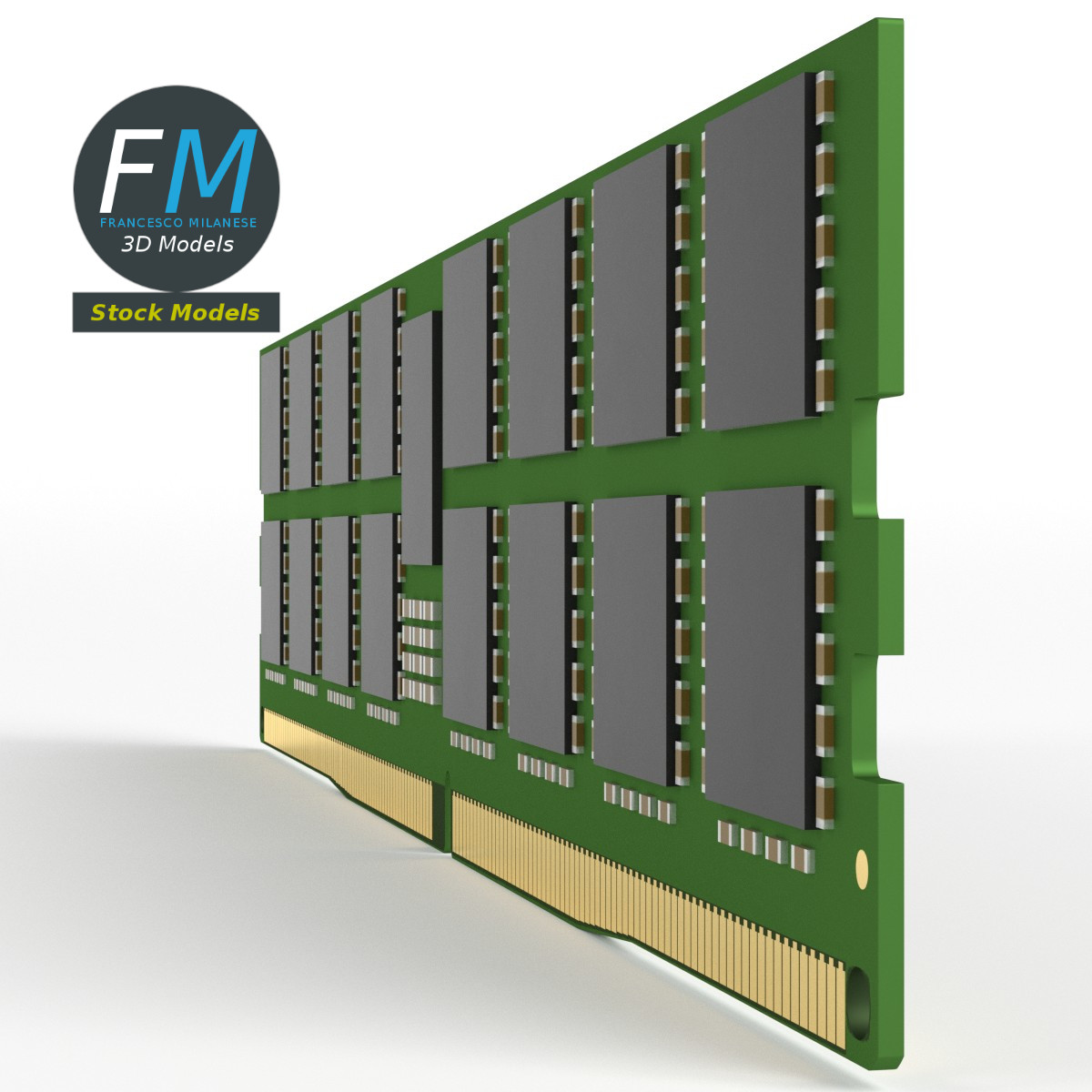 3D-Modell - DDR5-RAM-Speichermodul - 04
