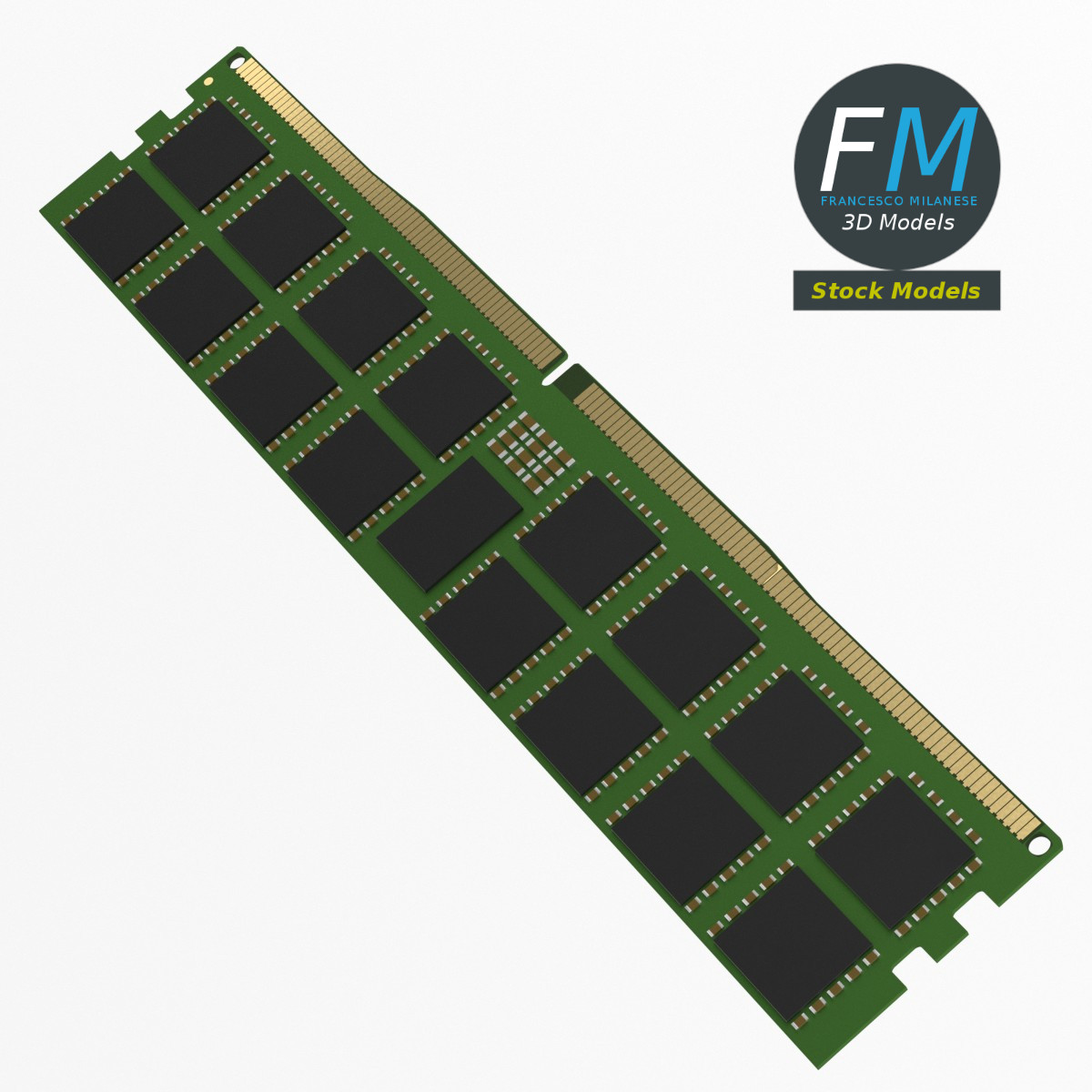 3D-Modell - DDR5-RAM-Speichermodul - 06