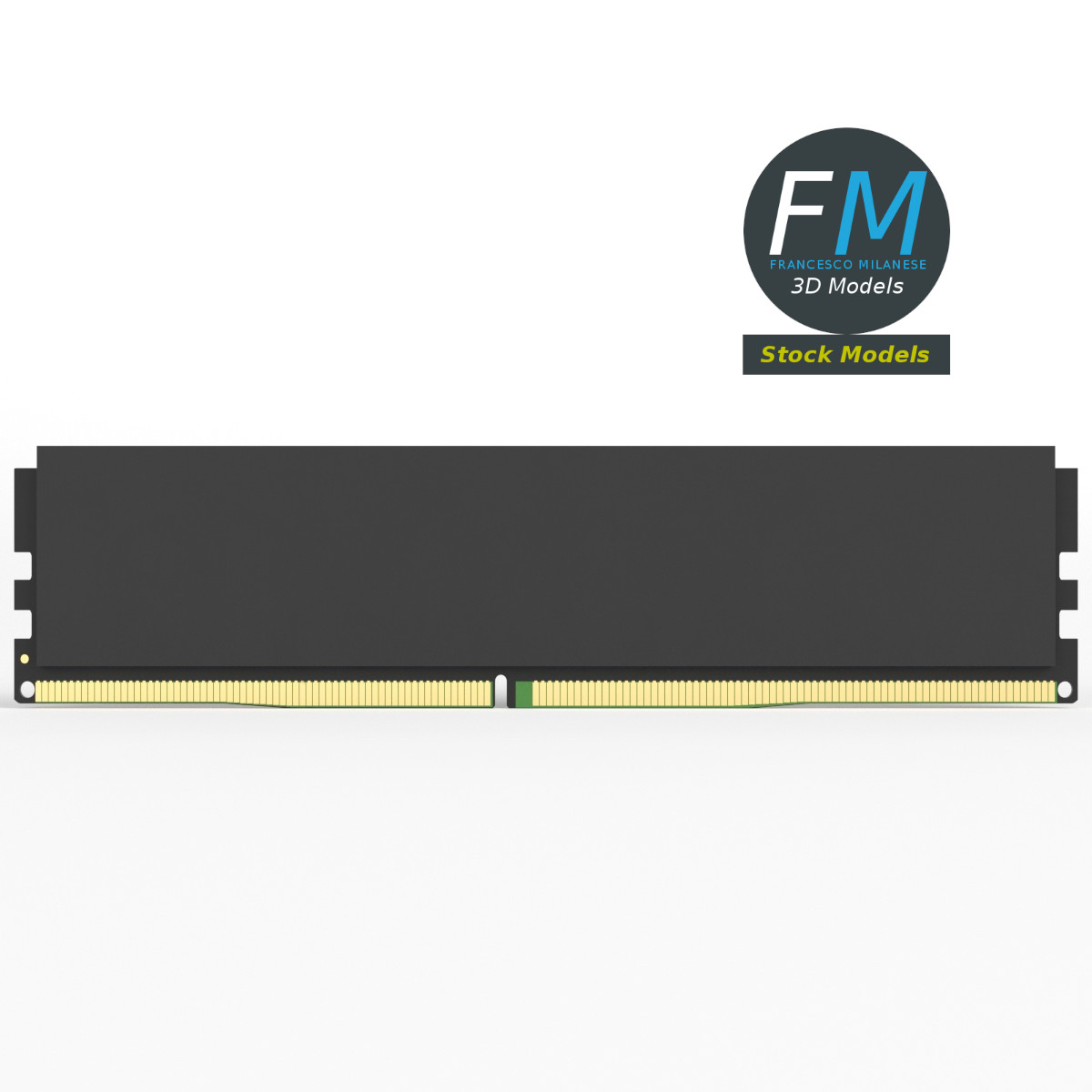 3D-Modell - DDR5-RAM-Modul mit Kühlkörper - 03