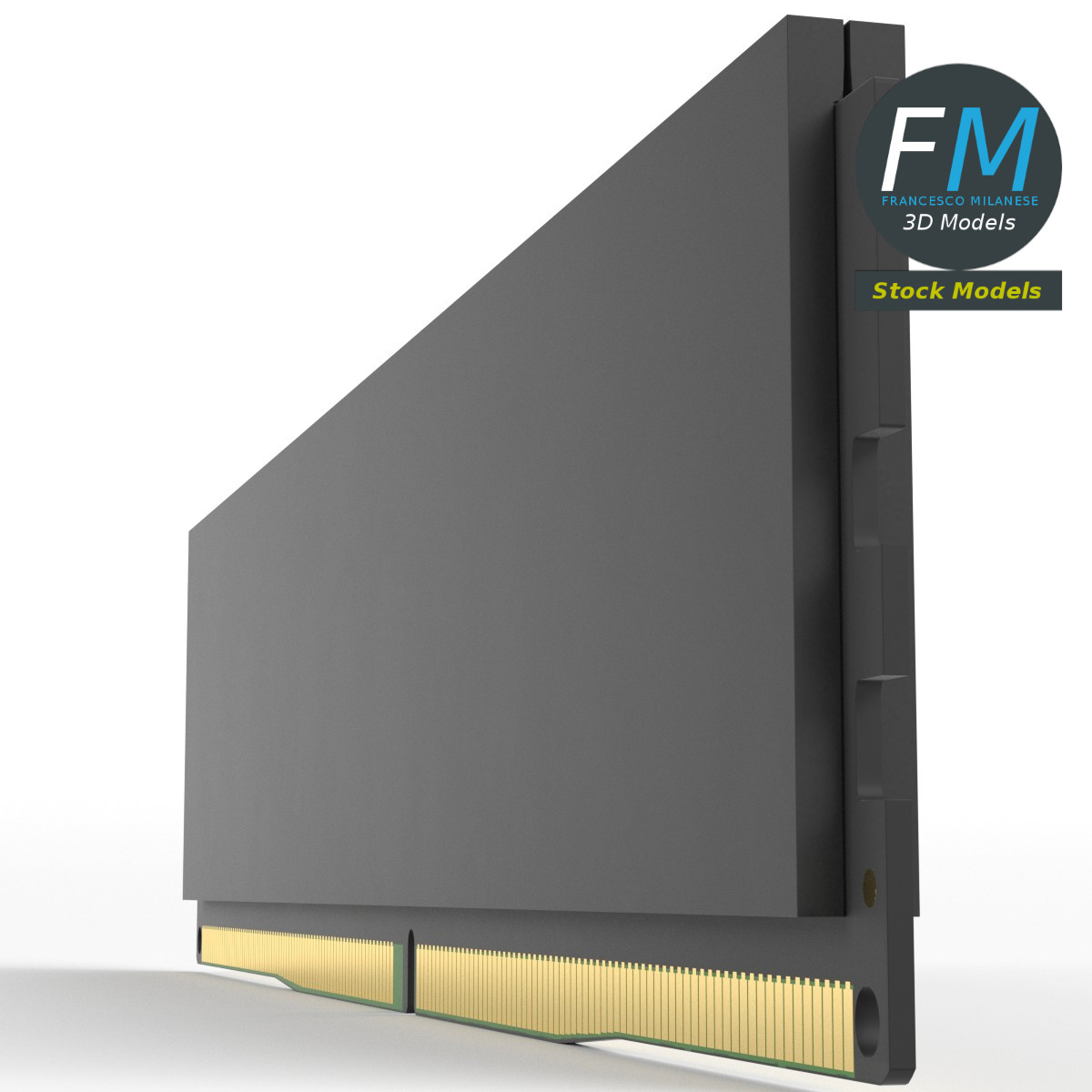 3D-Modell - DDR5-RAM-Modul mit Kühlkörper - 04