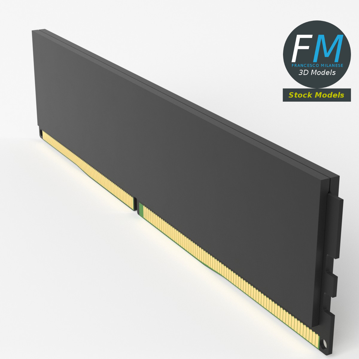 3D-Modell - DDR5-RAM-Modul mit Kühlkörper - 05