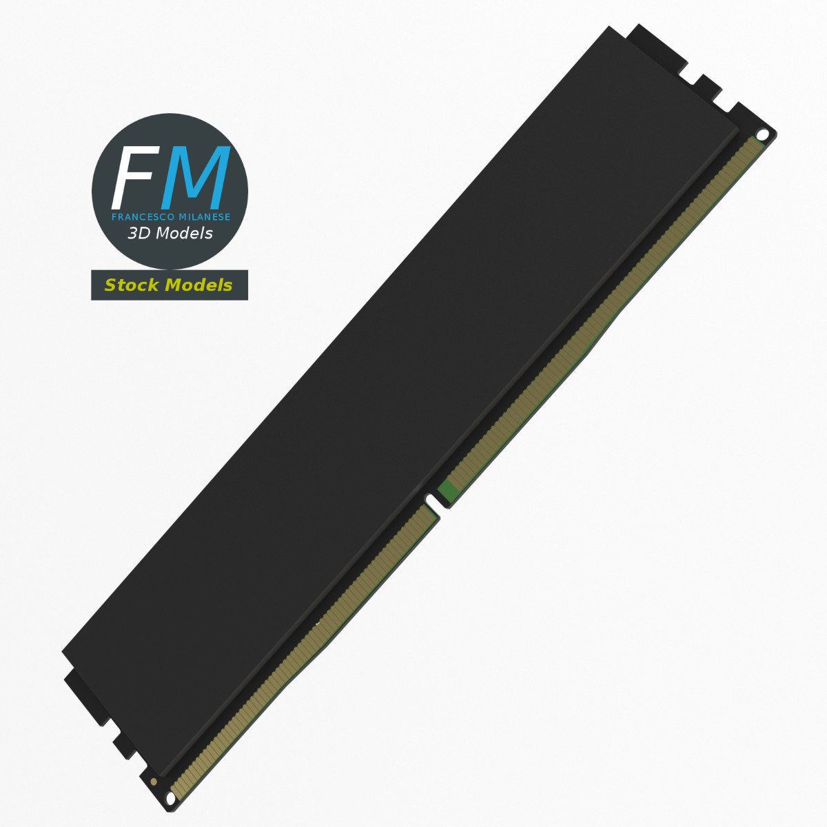 3D-Modell - DDR5-RAM-Modul mit Kühlkörper - 06