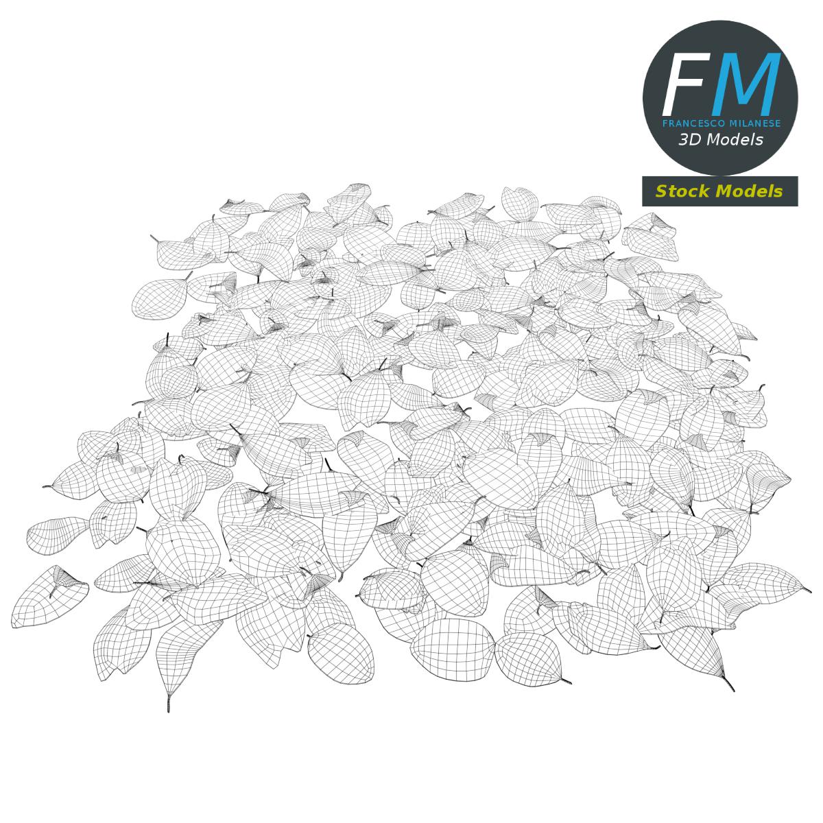 3D-Modell - Bodenmodul mit Trockenen Blättern - 07