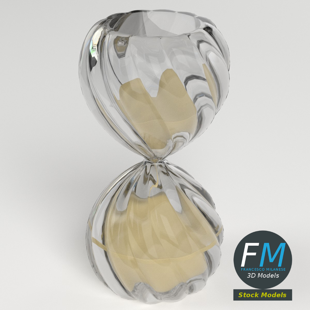 3D-Modell - Dekorative Glas-Sanduhr - 02
