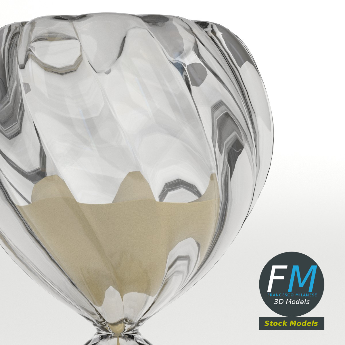 3D-Modell - Dekorative Glas-Sanduhr - 04