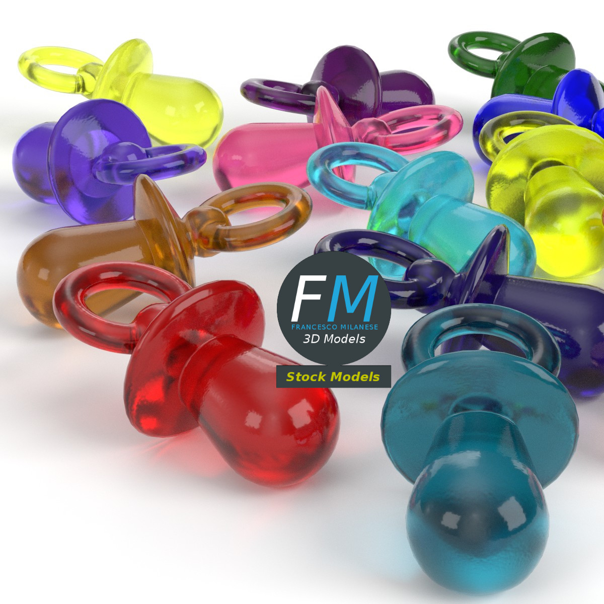 3D-Modell - Dekorative Mini-Schnuller im Set - 03